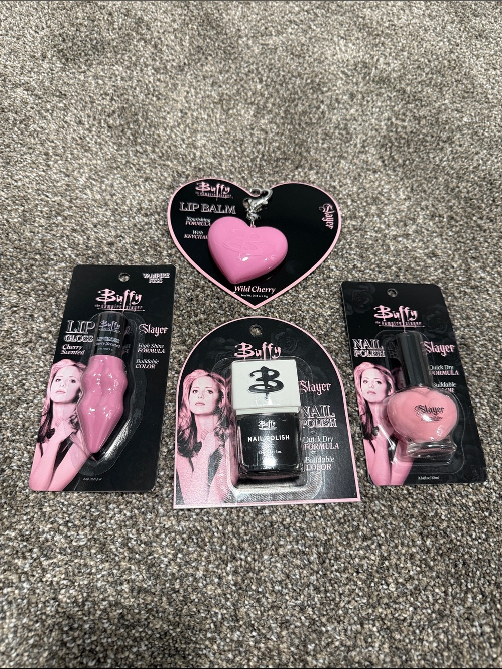 Buffy the Vampire Slayer nail polish and lip gloss set